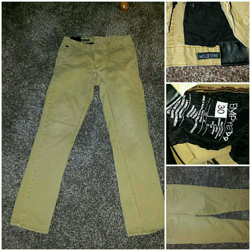 Mens sz 30x30 emptyre skeleton skinny khaki